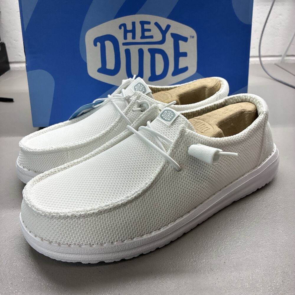 Hey Dude Wally White Women's Casual Slip-On Shoes